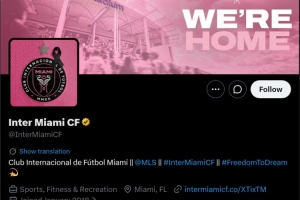 迈阿密国际社媒头像加上黑丝带，悼念梅西父亲豪尔赫·梅西