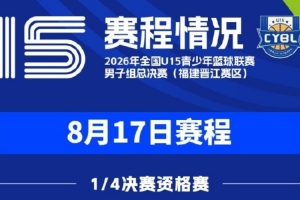 明日赛程公布｜2026年全国U15青少年篮球联赛男子组1/4决赛资格赛