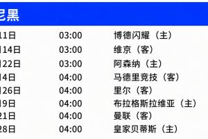 拜仁欧冠赛程：首战博德闪耀，三四轮连续对战阿森纳马竞