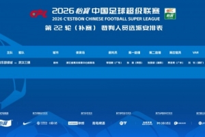 官方：李海新执法浙江vs武汉三镇的中超补赛，VAR刘钊