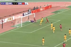 再丢一球！第82分钟U23国足再丢球，1-2落后韩国