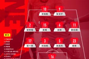 U23国足官方阵型延续442：蒯纪闻顶替毛伟杰先发，贺一然左后卫