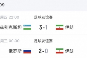 国足亚洲杯对手热身情况：伊朗2负吉尔吉斯斯坦2胜，叙利亚1平1负