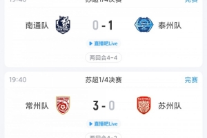苏超综述：四强出炉！无锡双杀徐州，常州逆转，泰州、盐城晋级